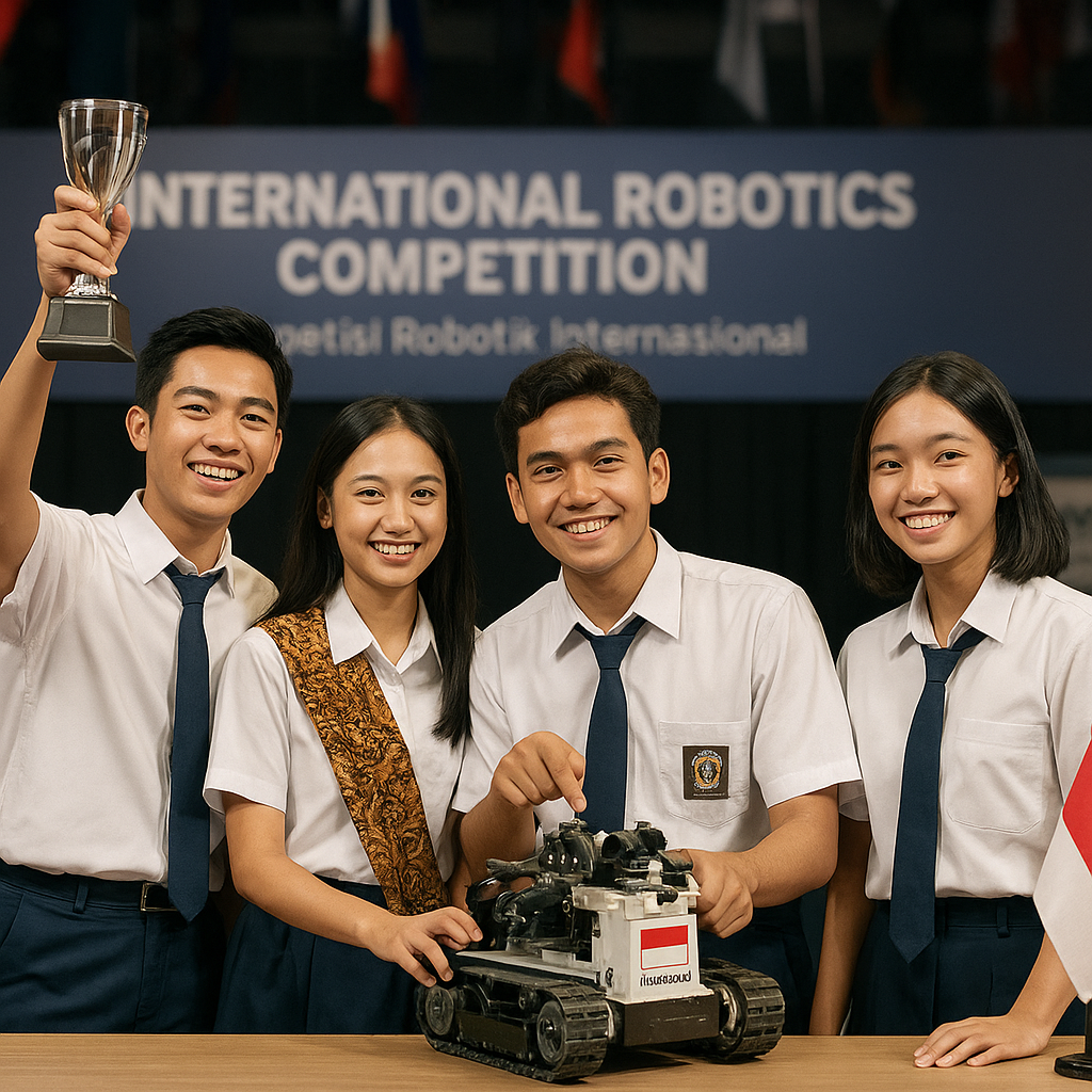 Pelajar SMA di Surabaya Juara Kompetisi Robotik Internasional, Didedikasikan untuk Kemajuan Teknologi Pertahanan Indonesia