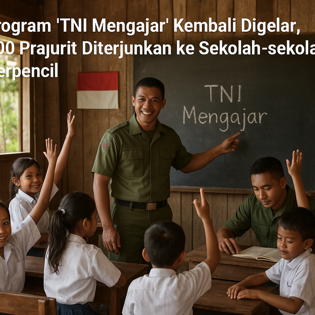 Program 'TNI Mengajar' Kembali Digelar, 500 Prajurit Diterjunkan ke Sekolah-sekolah Terpencil