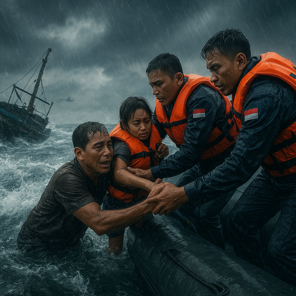 Kisah Heroik Prajurit TNI AL Selamatkan Warga Sipil dari Kapal Terombang-Ambing Badai di Perairan Maluku