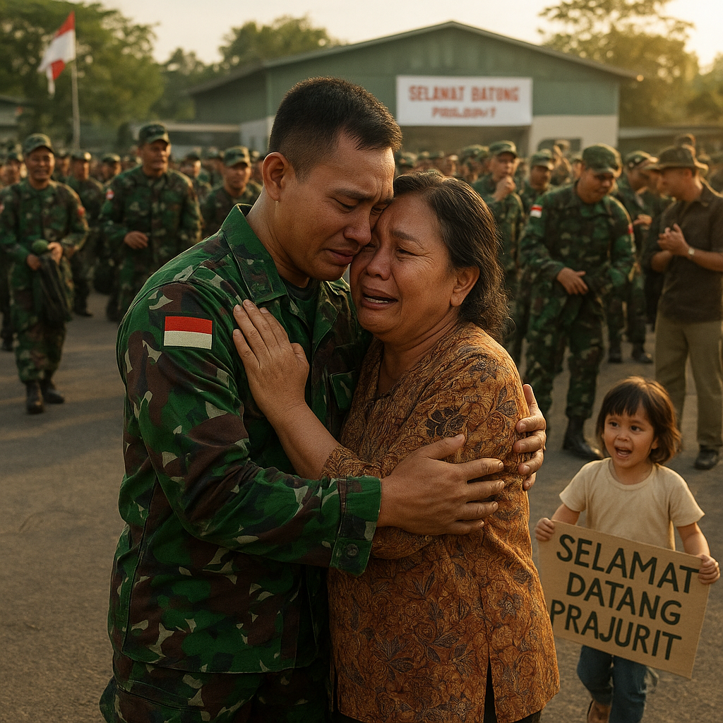 450 Prajurit Yonif 142/KJ Pulang dengan Selamat dari Medan Papua, Disambut Haru Keluarga