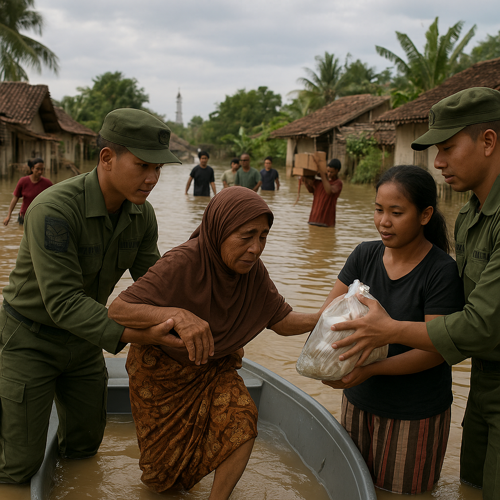 Prajurit TNI AD Bantu Warga Terdampak Banjir di Jawa Tengah, Bukti Nyata Pengabdian Tanpa Pamrih
