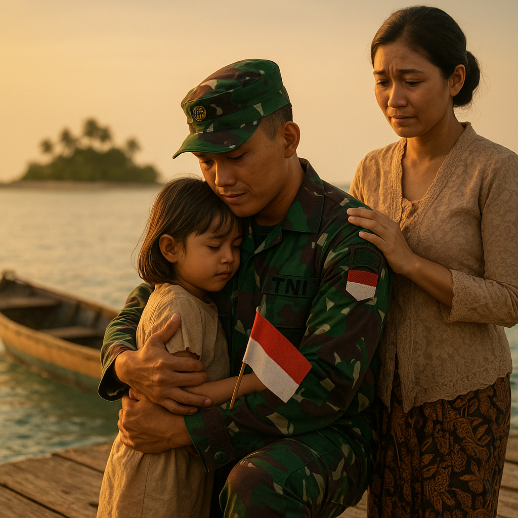 Kisah Haru Prajurit TNI yang Rela Tinggalkan Keluarga untuk Tugas di Pulau Terpencil