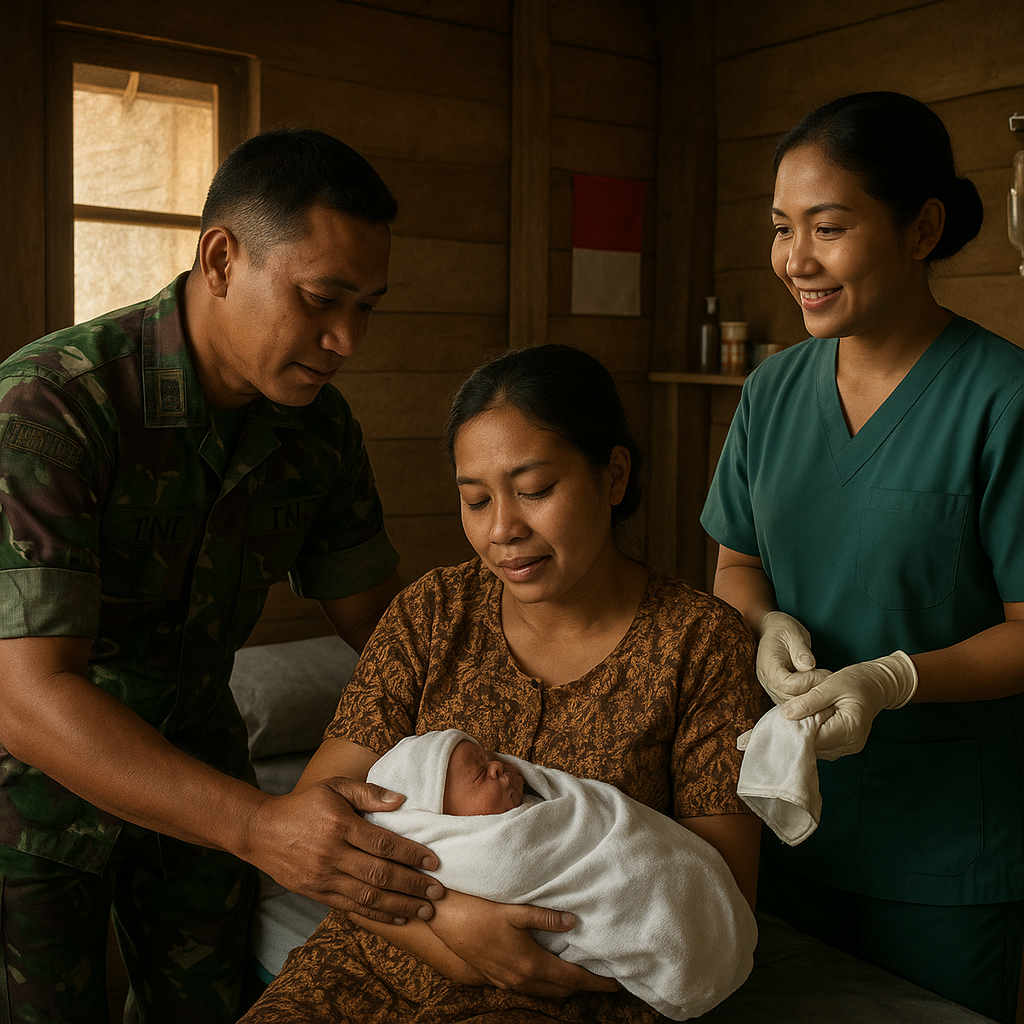Kisah Haru Prajurit TNI Bantu Persalinan Ibu Hamil di Pos Terpencil Perbatasan