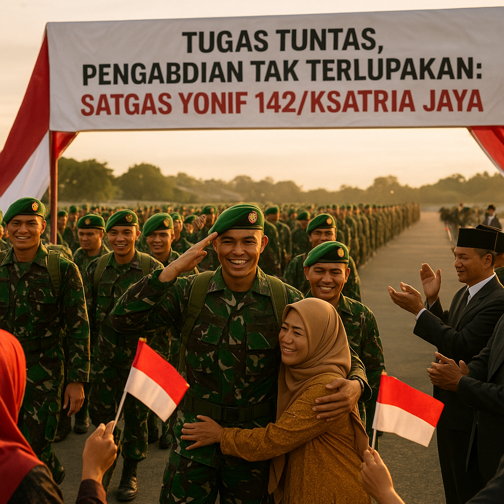Tugas Tuntas, Pengabdian Tak Terlupakan: 450 Prajurit Pahlawan Perbatasan Kembali dengan Gemilang