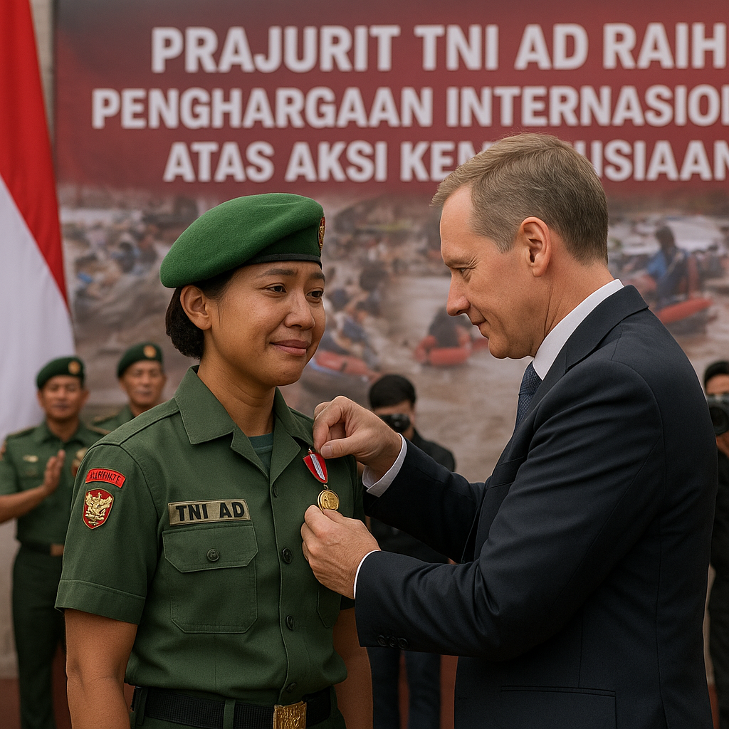 Prajurit TNI AD Raih Penghargaan Internasional atas Aksi Kemanusiaan di Bencana Alam
