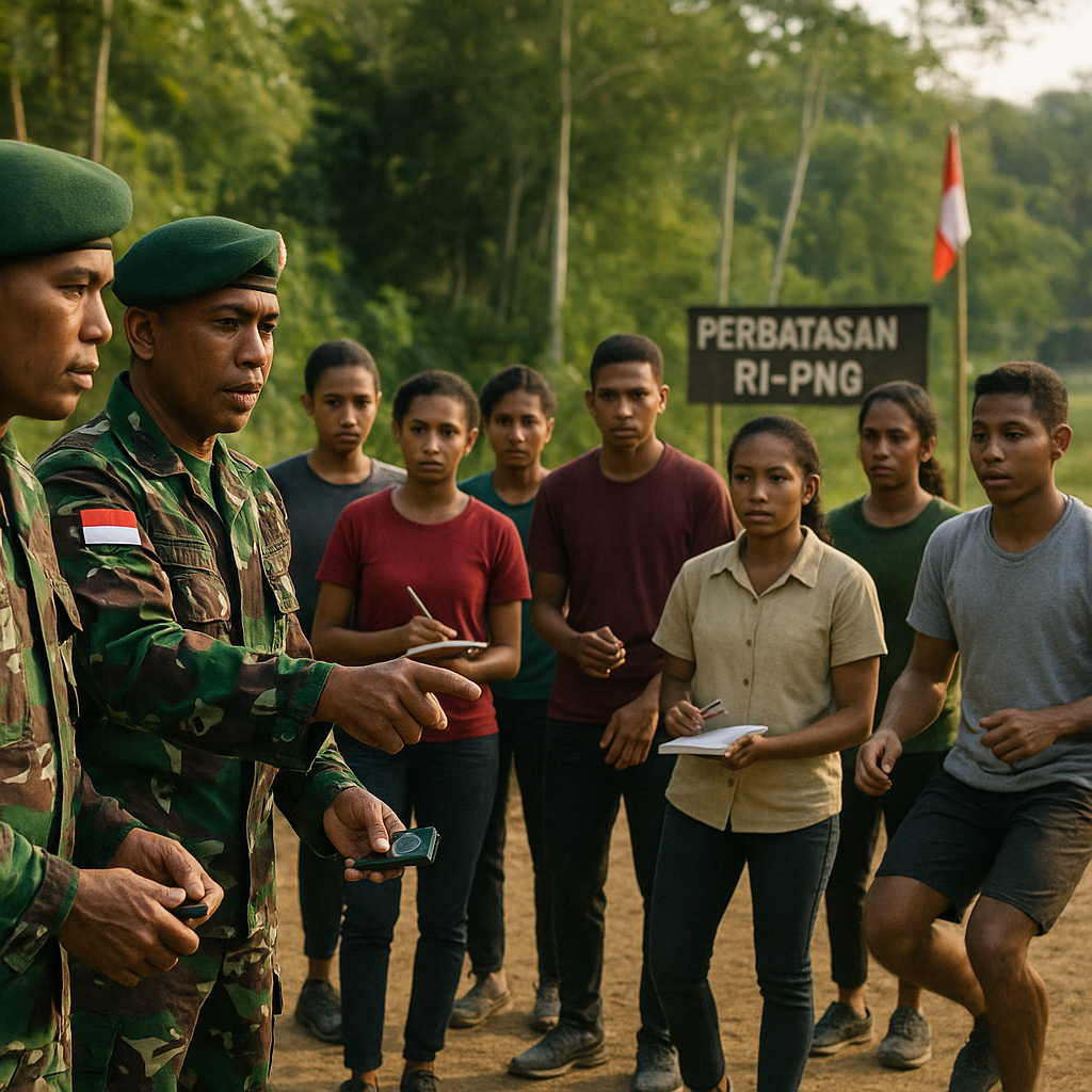 Satgas TNI di Perbatasan RI-PNG Gelar Pelatihan Bela Negara untuk Pemuda Setempat