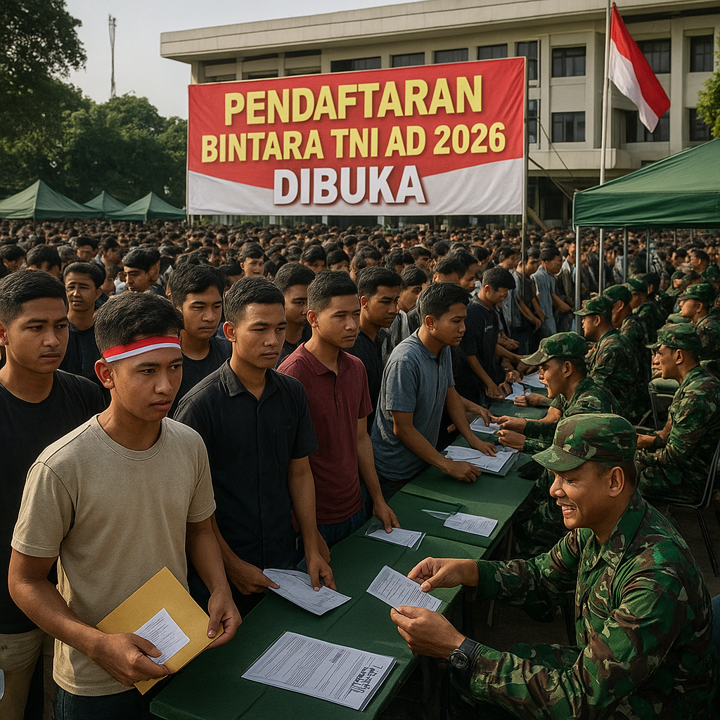 Pendaftaran Bintara TNI AD 2026 Dibuka, Ribuan Pemuda Antusias Daftar Hari Pertama