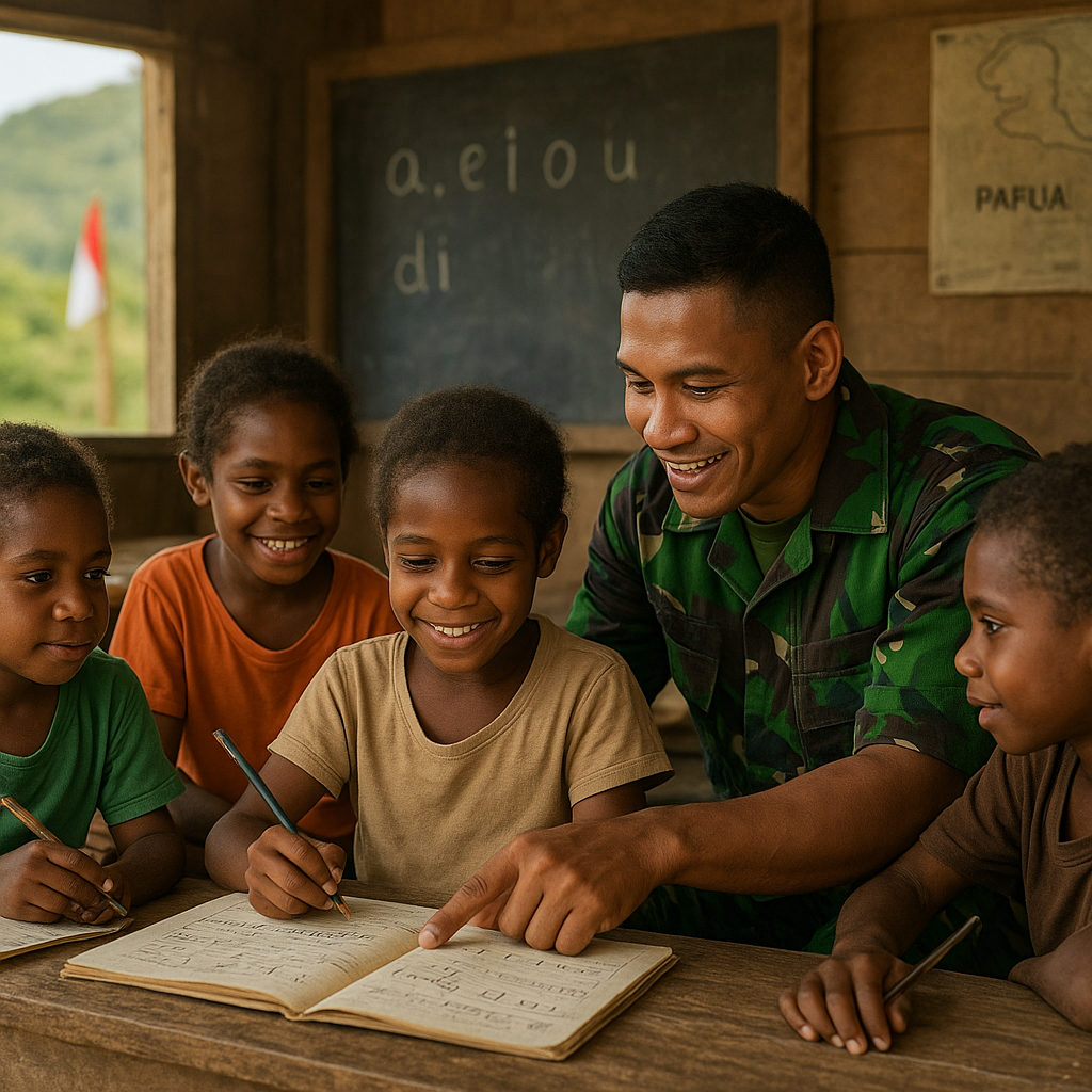 Keteladanan di Perbatasan: Kisah Prajurit TNI yang Menjadi Guru bagi Anak-Anak Perbatasan Papua