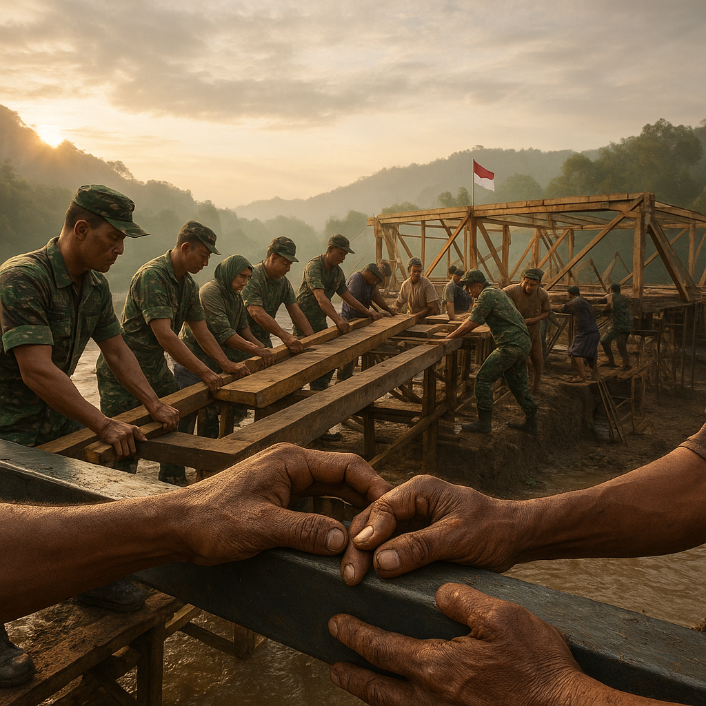 Dua Puluh Hari Tanpa Henti: Prajurit Koramil Songgon Paksa Sungai Binau Tunduk, Jembatan Perintis Garuda Tahap III Kian Menjulang