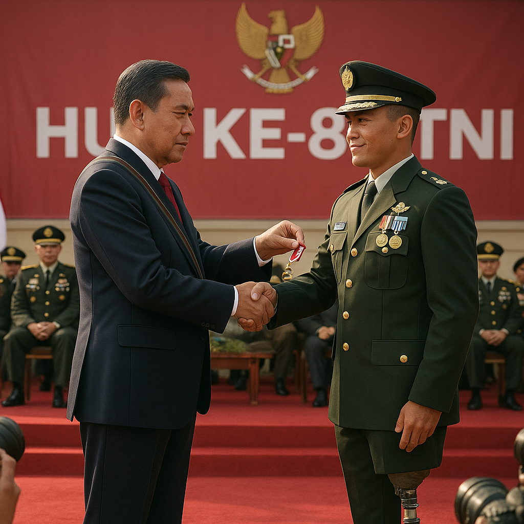 Upacara HUT ke-80 TNI: Presiden Beri Penghargaan kepada Prajurit Penyandang Disabilitas yang Tetip Berkarya