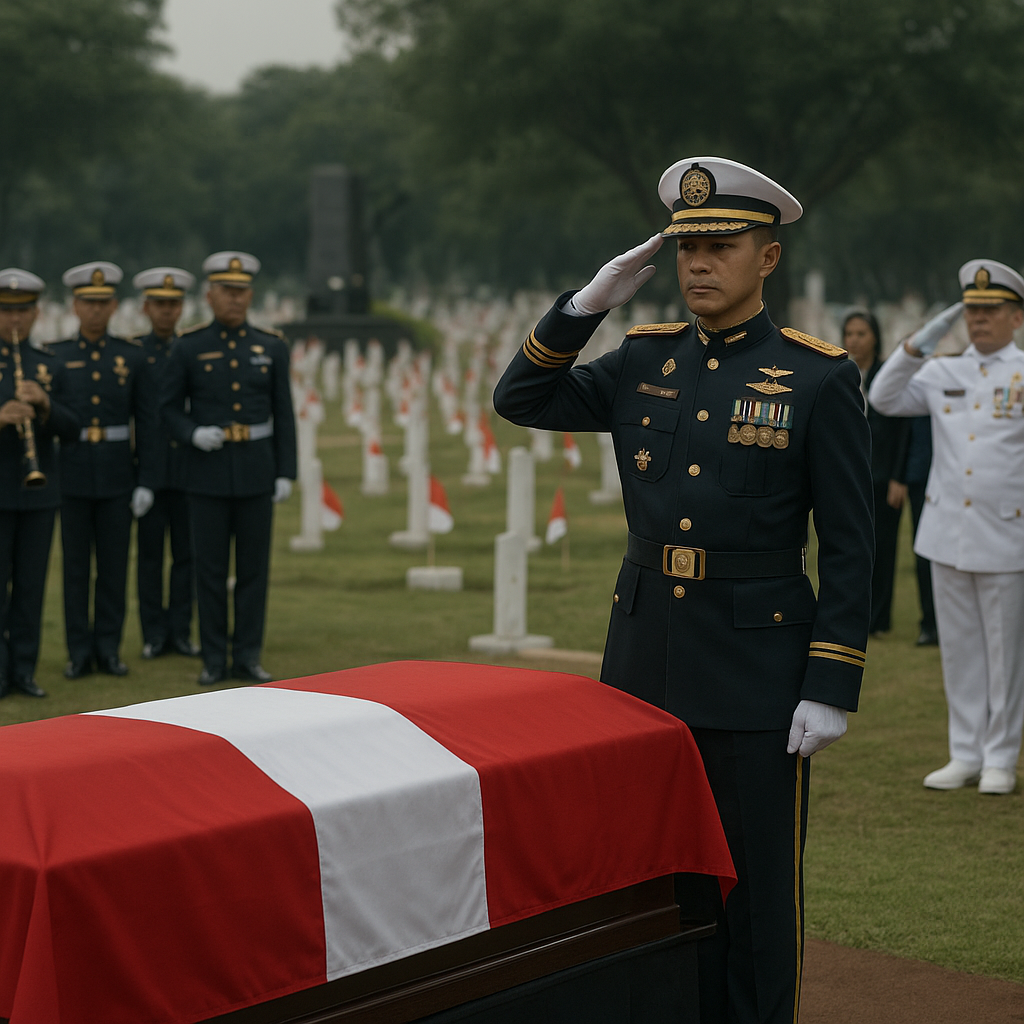 Danmenbanpur 1 Marinir TNI AL Sebagai Danup Pemakaman Militer Letjen TNI Mar (Purn) Suharto