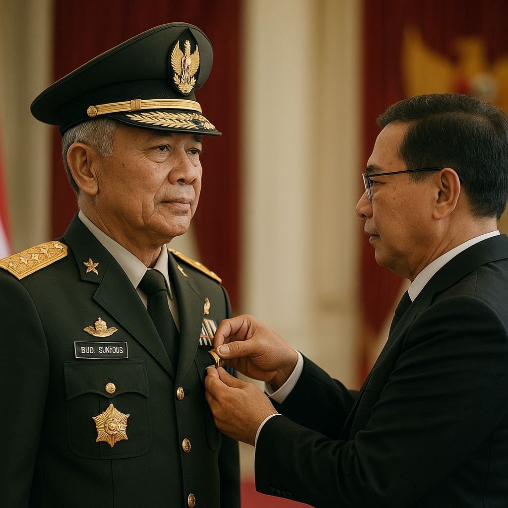 Jenderal TNI (Purn) Budi Santoso Terima Bintang Mahaputra atas Jasa Seumur Hidup