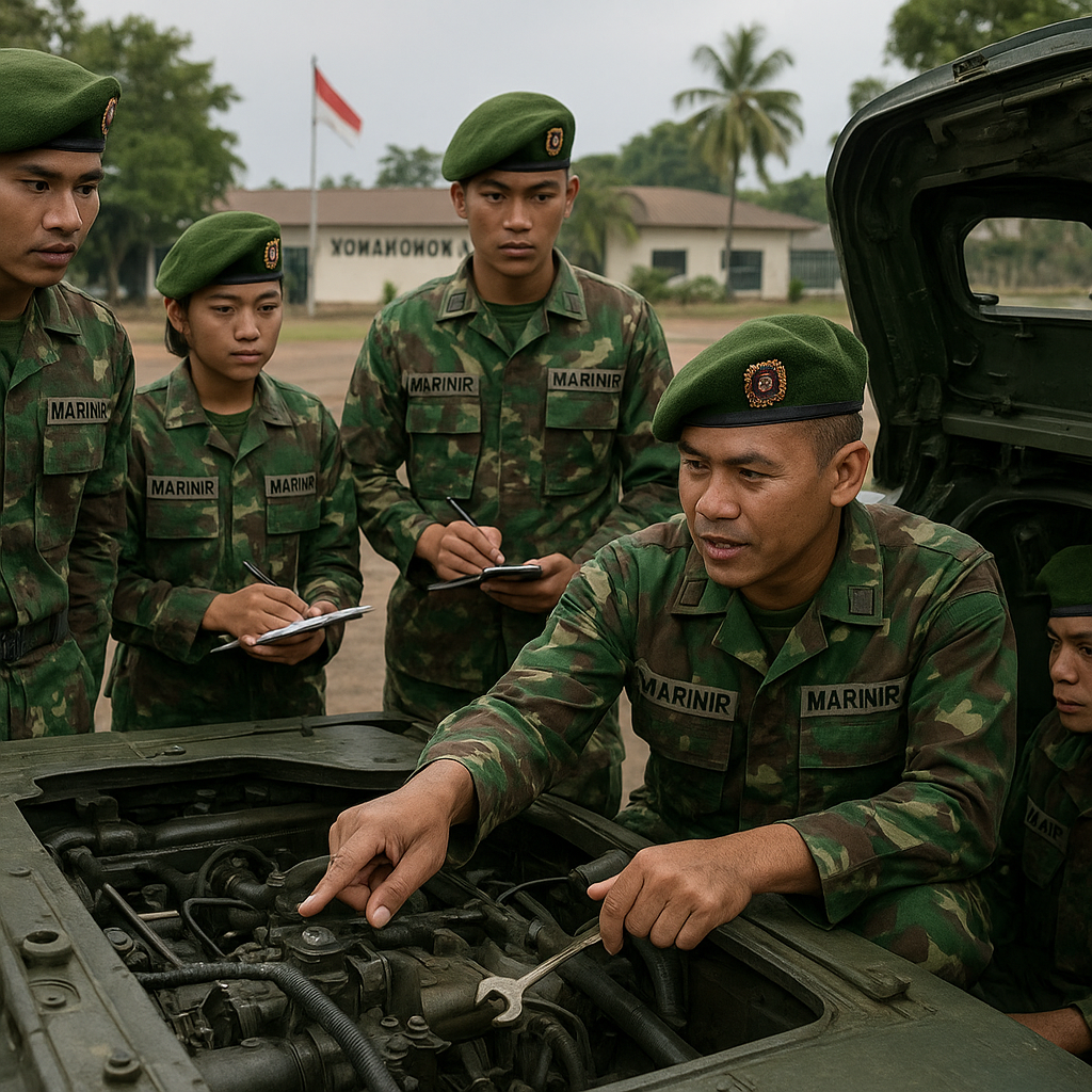 Tamtama Remaja Yonangmor 1 Marinir Mendapat Pelajaran Kendaraan