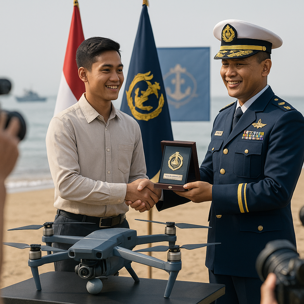 Pemuda Penemu Teknologi Drone Pengawas Pantai Raih Penghargaan dari TNI AL