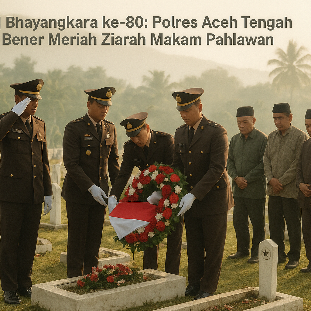 Hari Bhayangkara ke-80, Polres Aceh Tengah dan Bener Meriah Gelar Ziarah Makam Pahlawan Kenang Jasa Pahlawan