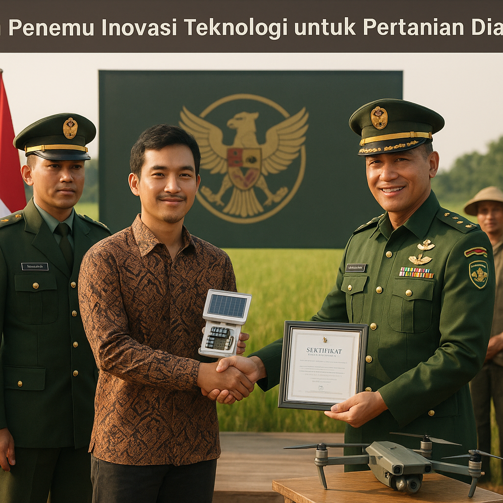 Pemuda Penemu Inovasi Teknologi untuk Pertanian Diapresiasi oleh TNI