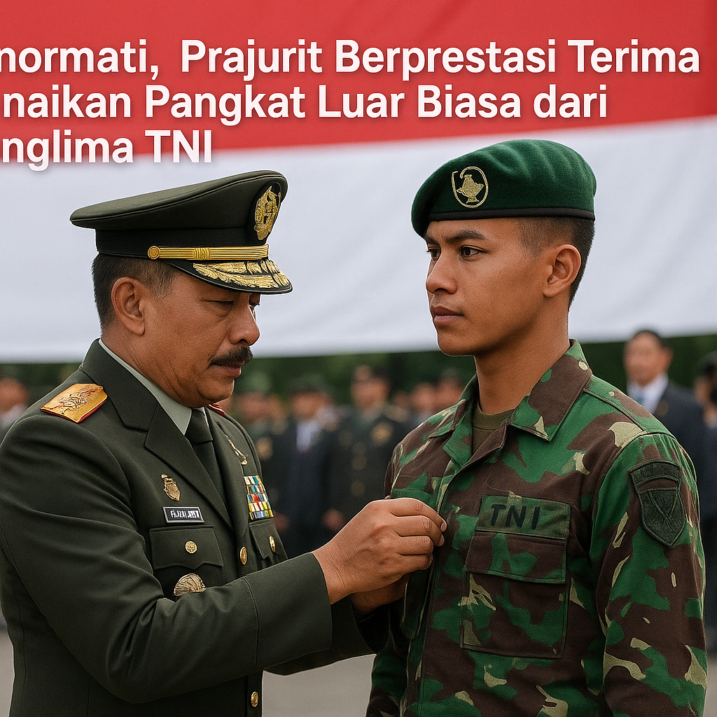 Dihormati, Prajurit Berprestasi Terima Kenaikan Pangkat Luar Biasa dari Panglima TNI