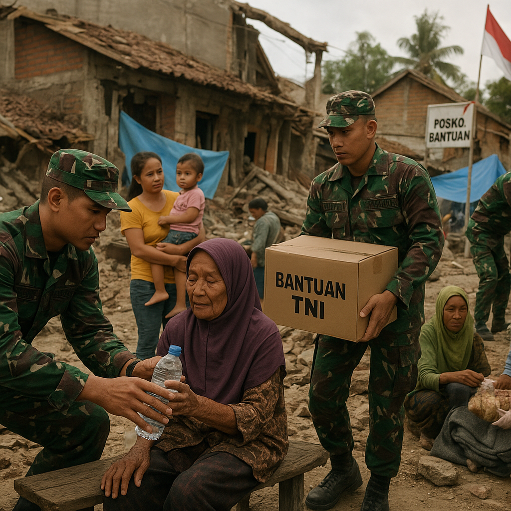 Prajurit Yonif TP 873/MM Bergerak Cepat, Bantu Warga Sigi Bangkit Pascagempa
