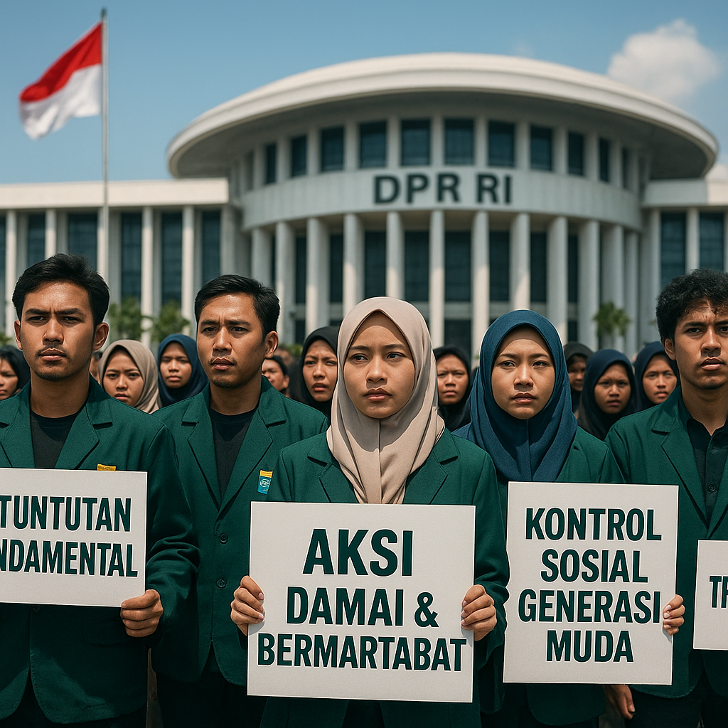 Mahasiswa PMII Gelar Aksi dengan Damai, Wujud Kontrol Sosial Generasi Muda yang Bertanggung Jawab