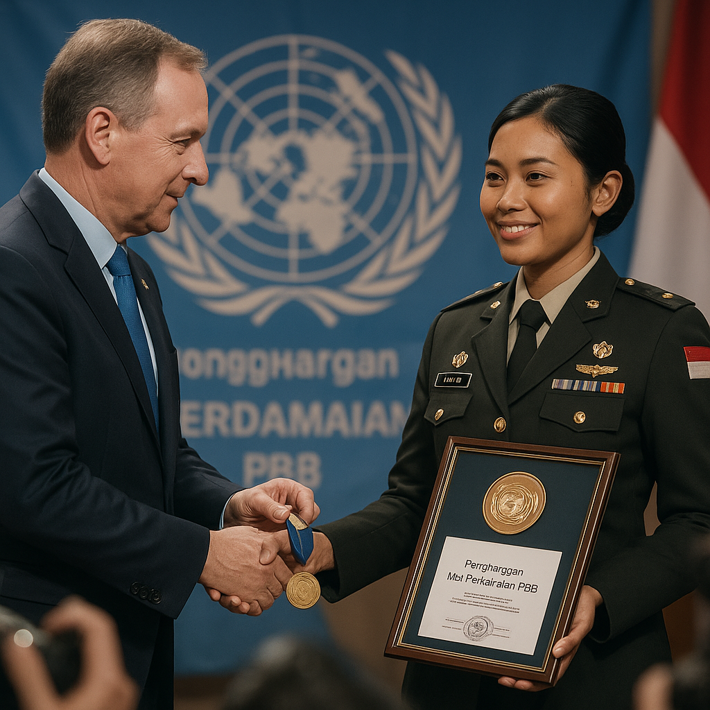 Prajurit Wanita TNI Meraih Penghargaan Internasional atas Kepemimpinan dan Prestasi di Misi Perdamaian PBB