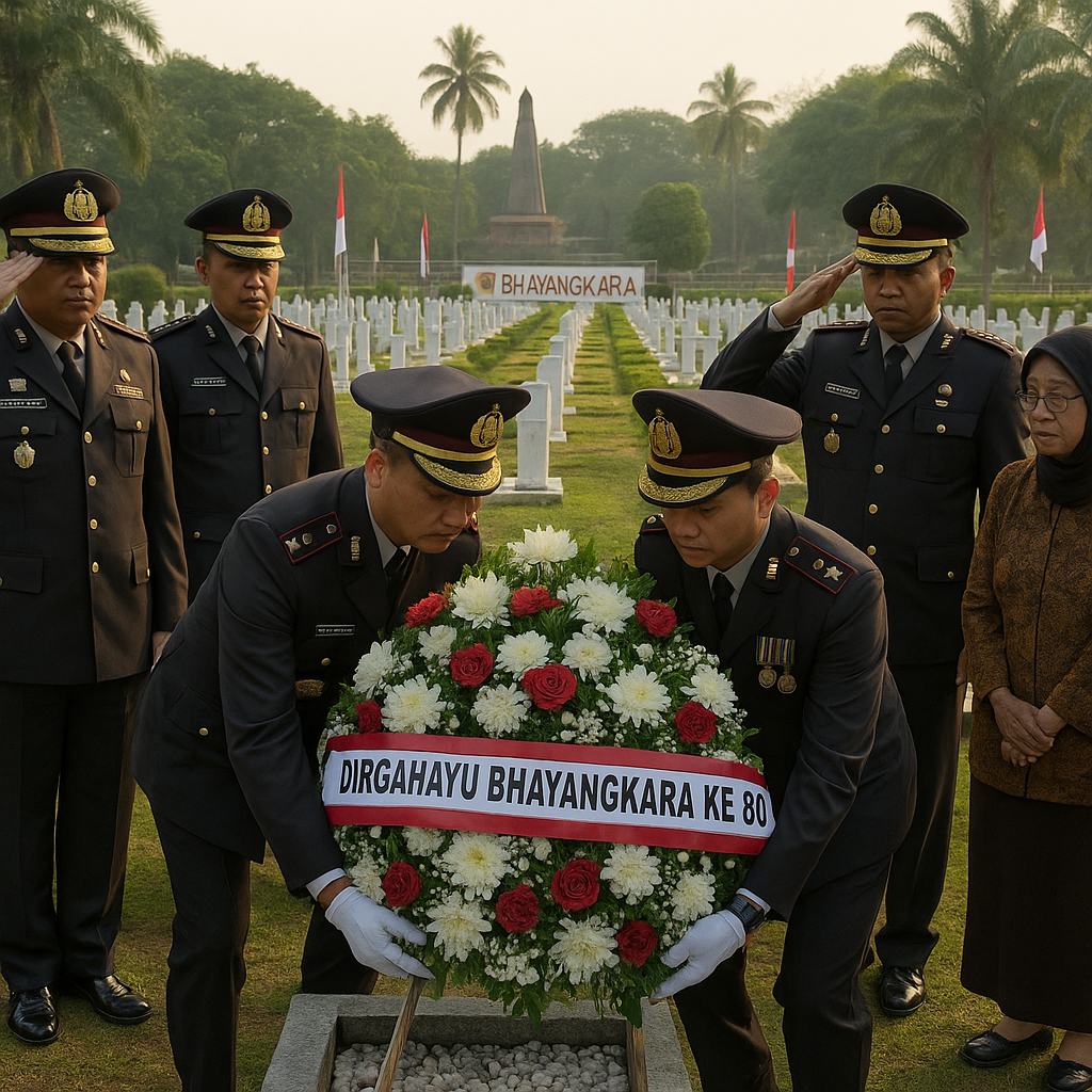 Refleksi Hari Bhayangkara ke-80: Ziarah Penuh Makna di Taman Makam Pahlawan Palembang