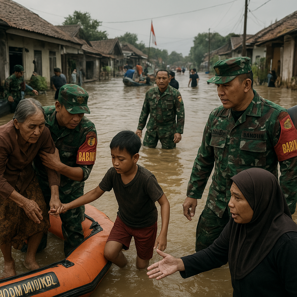 Babinsa Kodim 0410/KBL Gerak Cepat Atasi Dampak Banjir, Dandim Tinjau Langsung