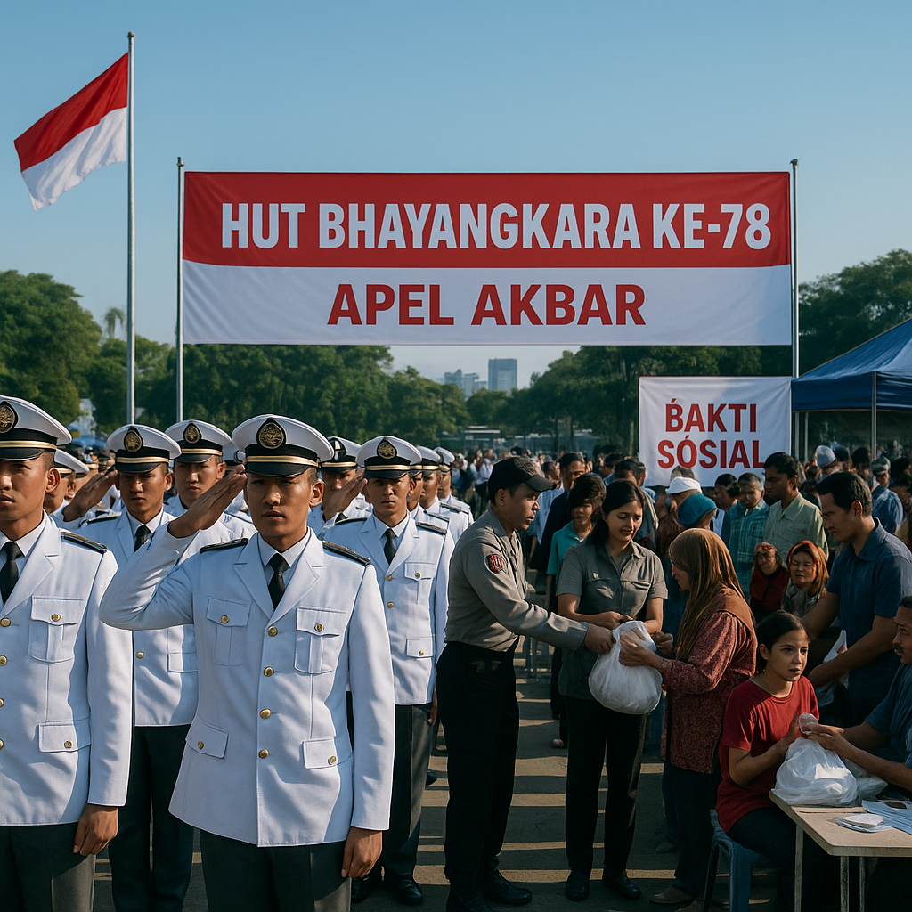 Jelang HUT Bhayangkara, Polri Gelar Apel Akbar dan Bakti Sosial di Seluruh Indonesia