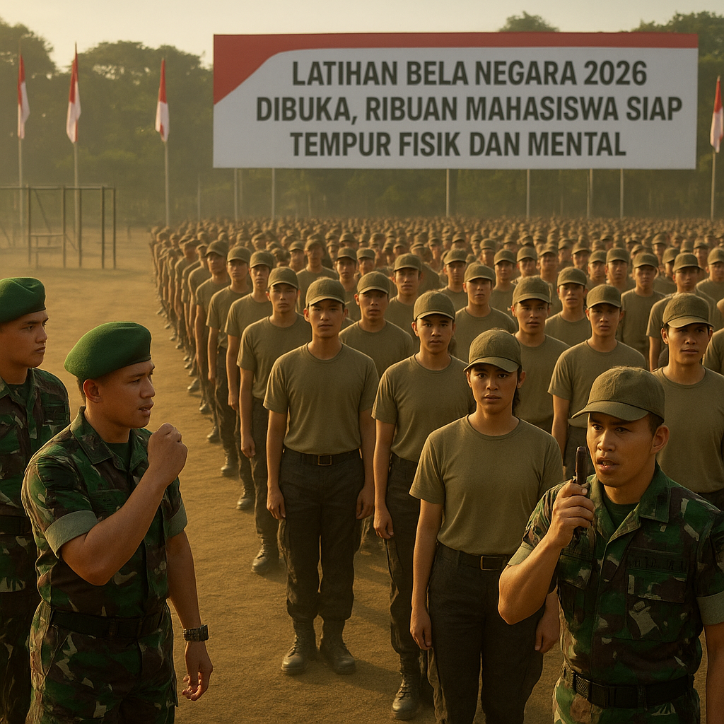 Latihan Bela Negara 2026 Dibuka, Ribuan Mahasiswa Siap Tempur fisik dan Mental
