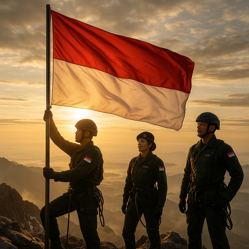 Kisah Heroik Paspampres: Mengawal Sang Saka Merah Putih di Puncak Gunung dengan Semangat Tak Terkalahkan