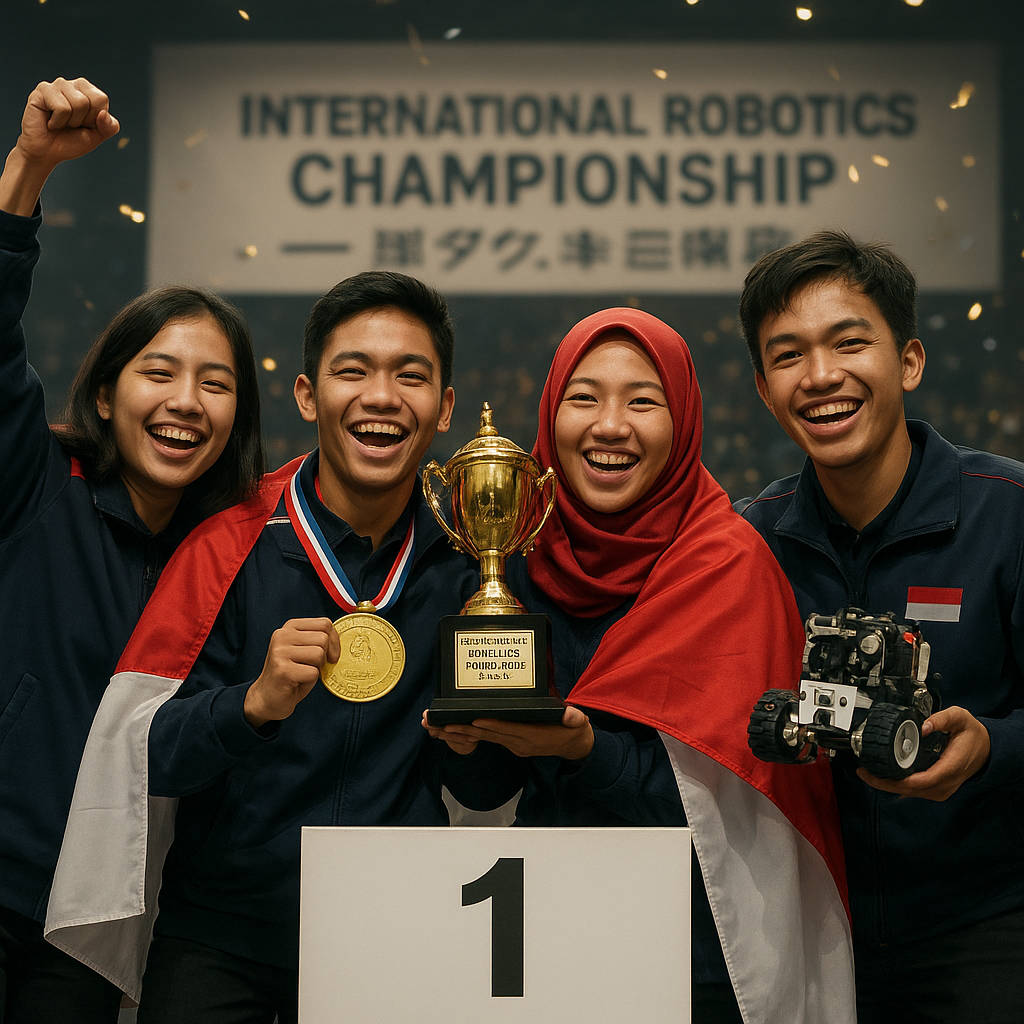 Prestasi Gemilang! Tim Robotika Indonesia Raih Emas di Kompetisi Internasional, Dedikasikan untuk Negara