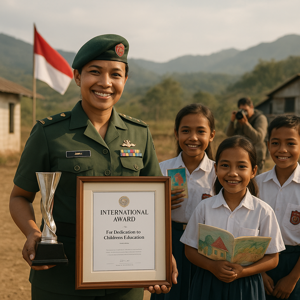 Prajurit TNI di Perbatasan Raih Penghargaan Internasional atas Dedikasi Pendidikan Anak