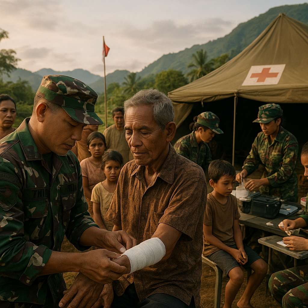 Tekad Tak Kenal Lelah: Kisah Prajurit TNI Satgas Pamtas Yonif Raider 300 Berjuang Mengobati Warga di Perbatasan