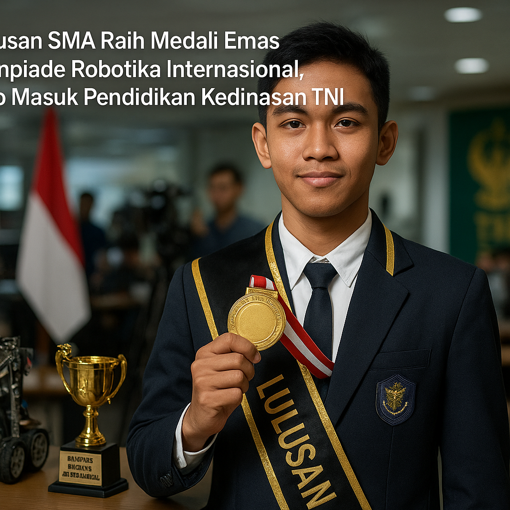 Lulusan SMA Raih Medali Emas Olimpiade Robotika Internasional, Siap Masuk Pendidikan Kedinasan TNI