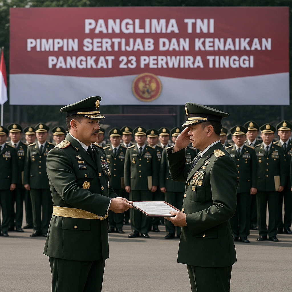 Panglima TNI Pimpin Sertijab dan Kenaikan Pangkat 23 Perwira Tinggi, Teguhkan Komando