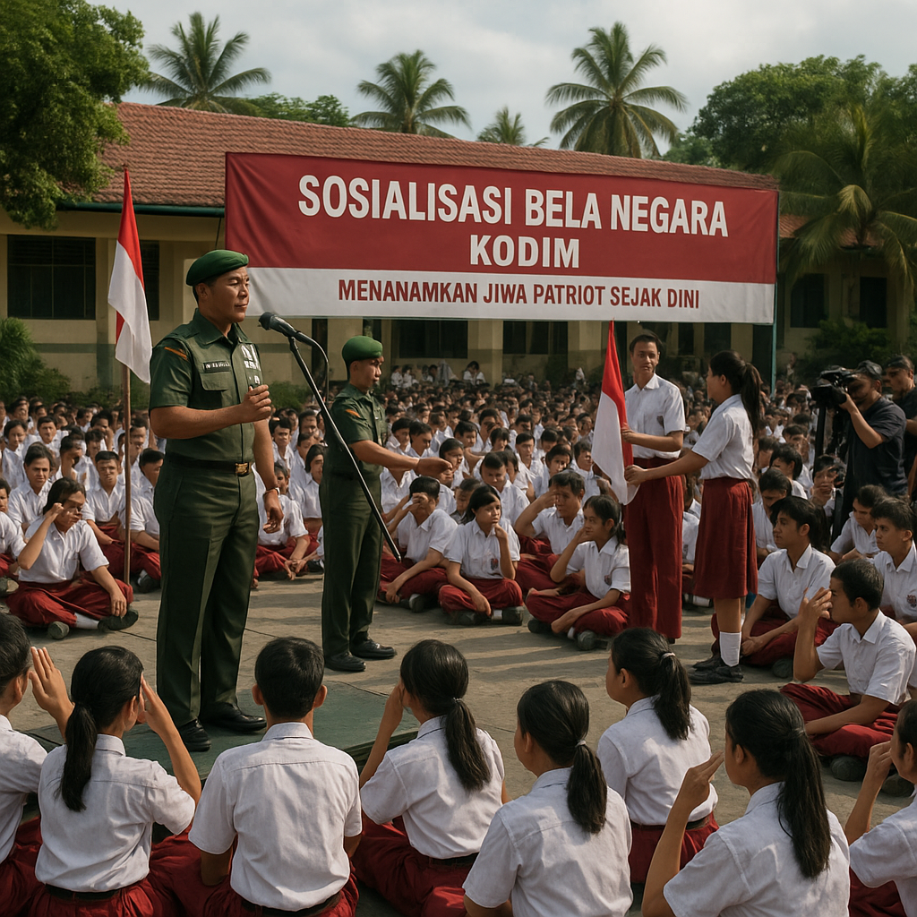 Ratusan Pelajar Ikuti Sosialisasi Bela Negara dari Kodim, Tanamkan Jiwa Patriot Sejak Dini