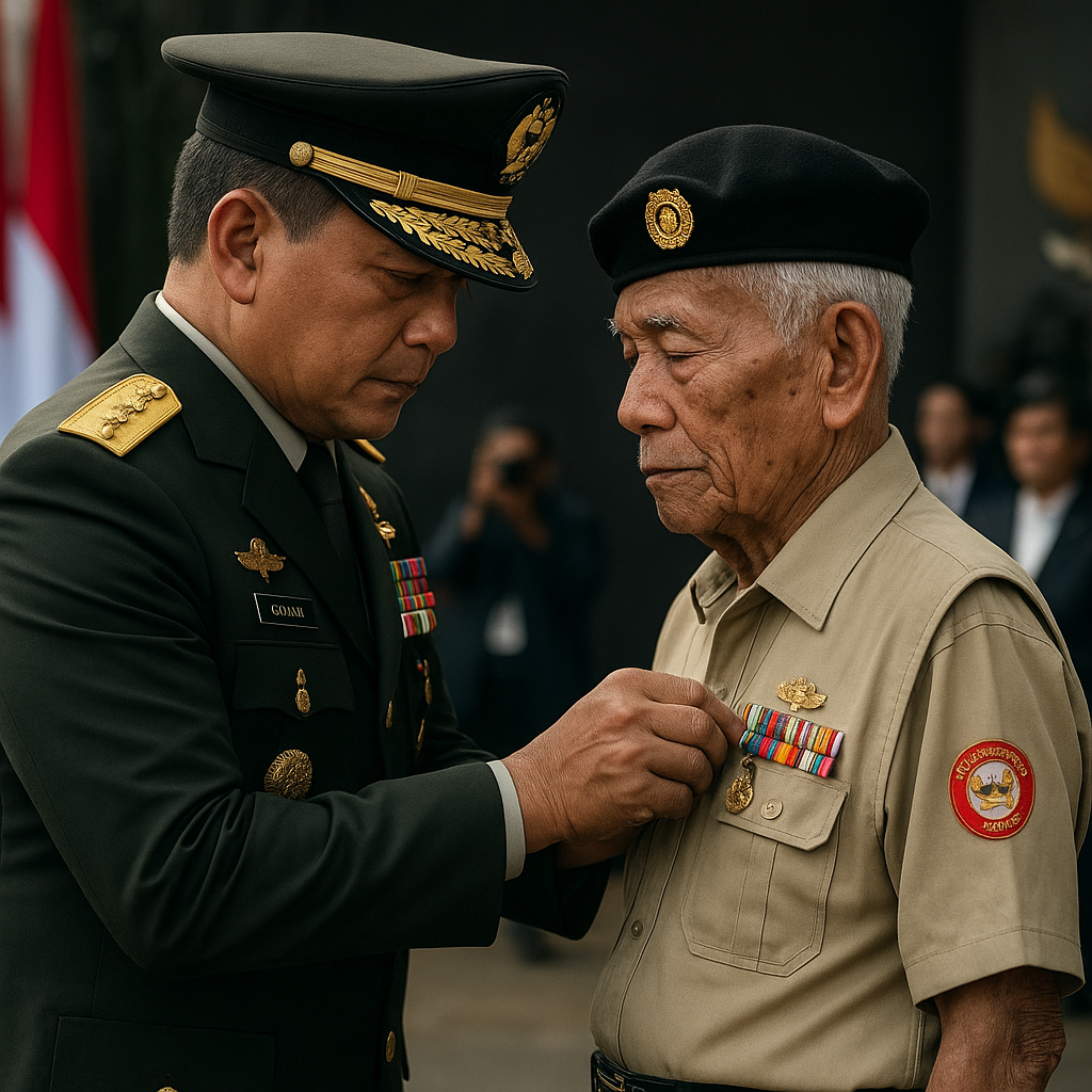 Panglima TNI Pimpin Langsung Upacara Penganugerahan Satyalancana Wira Siaga Kepada Veteran Penjaga Garis Depan