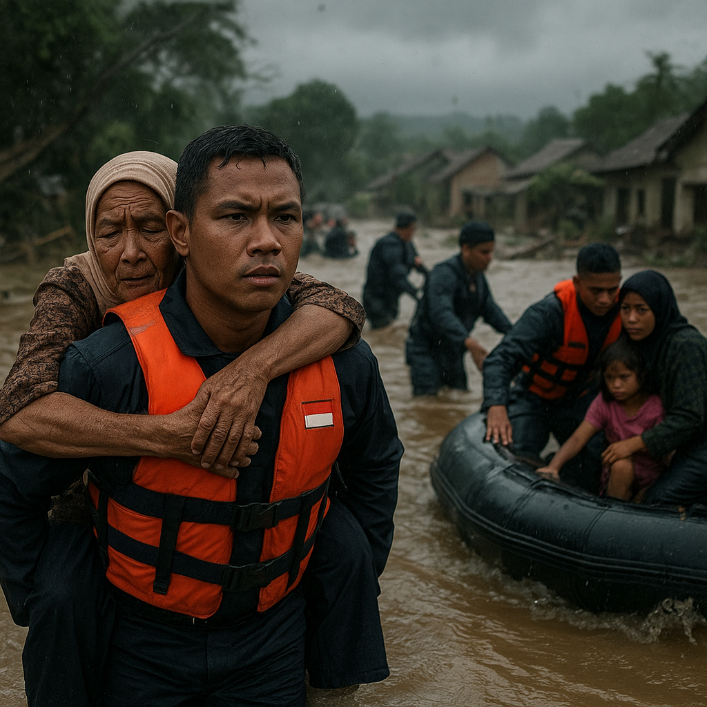 Prajurit TNI AL Selamatkan Warga Terjebak Banjir Bandang di Sulawesi Tengah, Aksi Heroik Diapresiasi