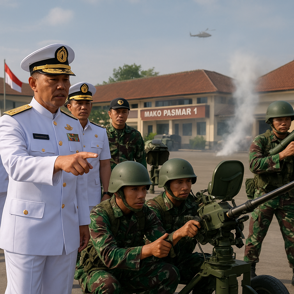 Sidak Kasal Muhammad Ali di Mako Pasmar 1 Uji Kesiapan Pertahanan Udara dan Respons Prajurit Marinir