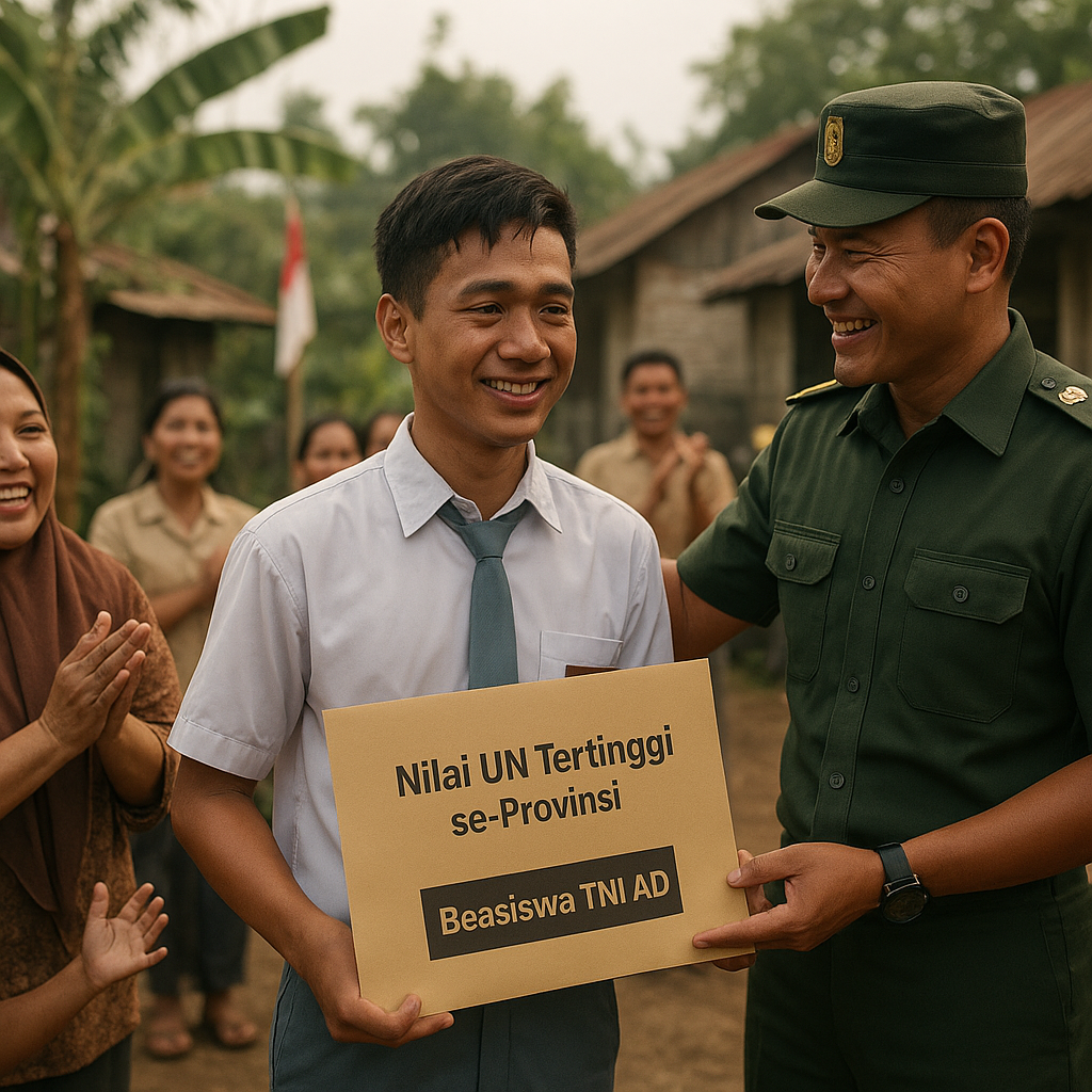 Anak Miskin Raih Nilai UN Tertinggi, Dapat Beasiswa dari TNI AD