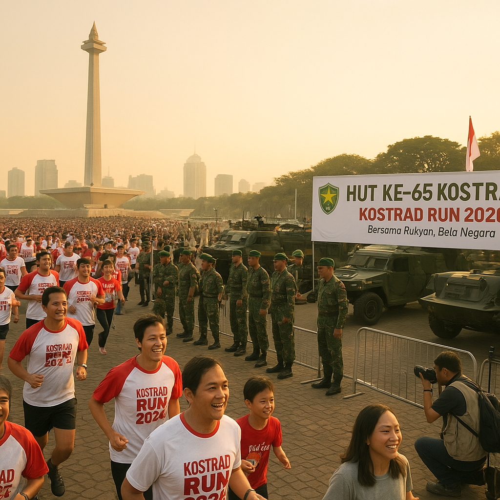 Ribuan Pelari dan Pameran Alutsista Semarakkan HUT ke-65 Kostrad di Monas