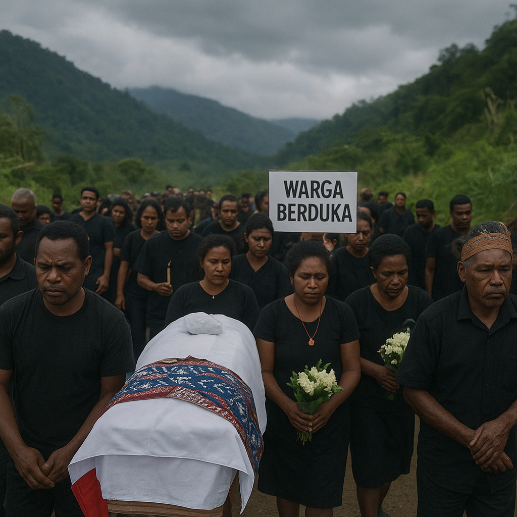 Warga Berduka, Arak Jenazah Ibu Hamil dan Bayi 32 Minggu yang Tewas Saat Kontak Tembak di Intan Jaya