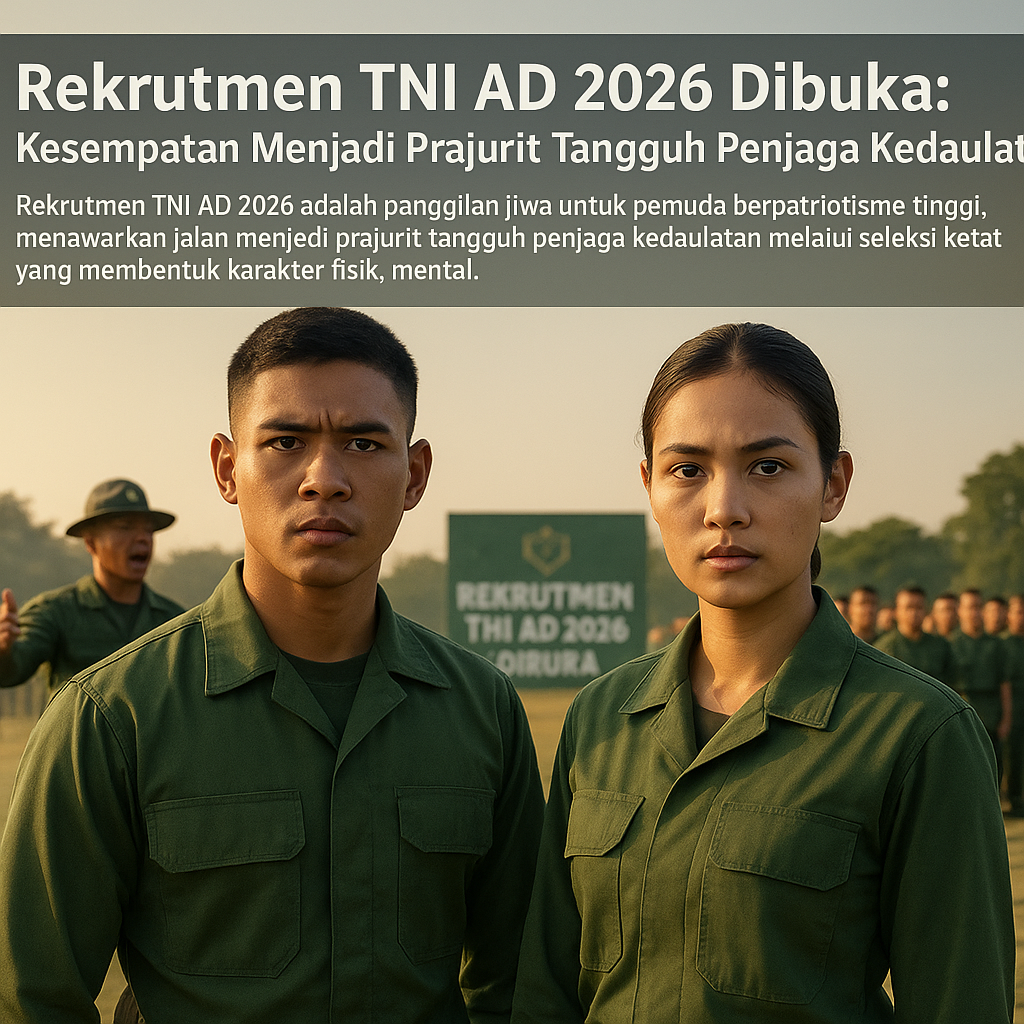 Rekrutmen TNI AD 2026 Dibuka: Kesempatan Menjadi Prajurit Tangguh Penjaga Kedaulatan