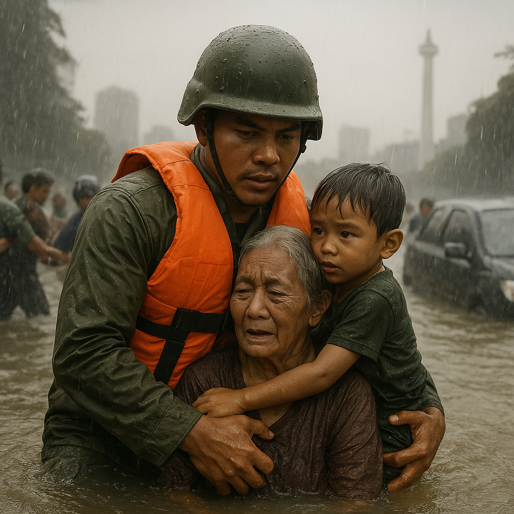 Kisah Prajurit TNI yang Menyelamatkan Korban Banjir di Jakarta, Pengorbanan Tanpa Pamrih dalam Situasi Genting