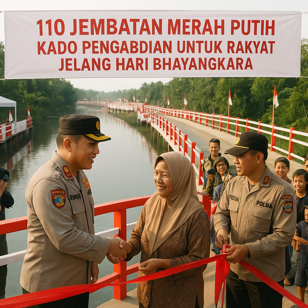 Polda Riau Tuntaskan 110 Jembatan Merah Putih, Kado Pengabdian untuk Rakyat Jelang Hari Bhayangkara