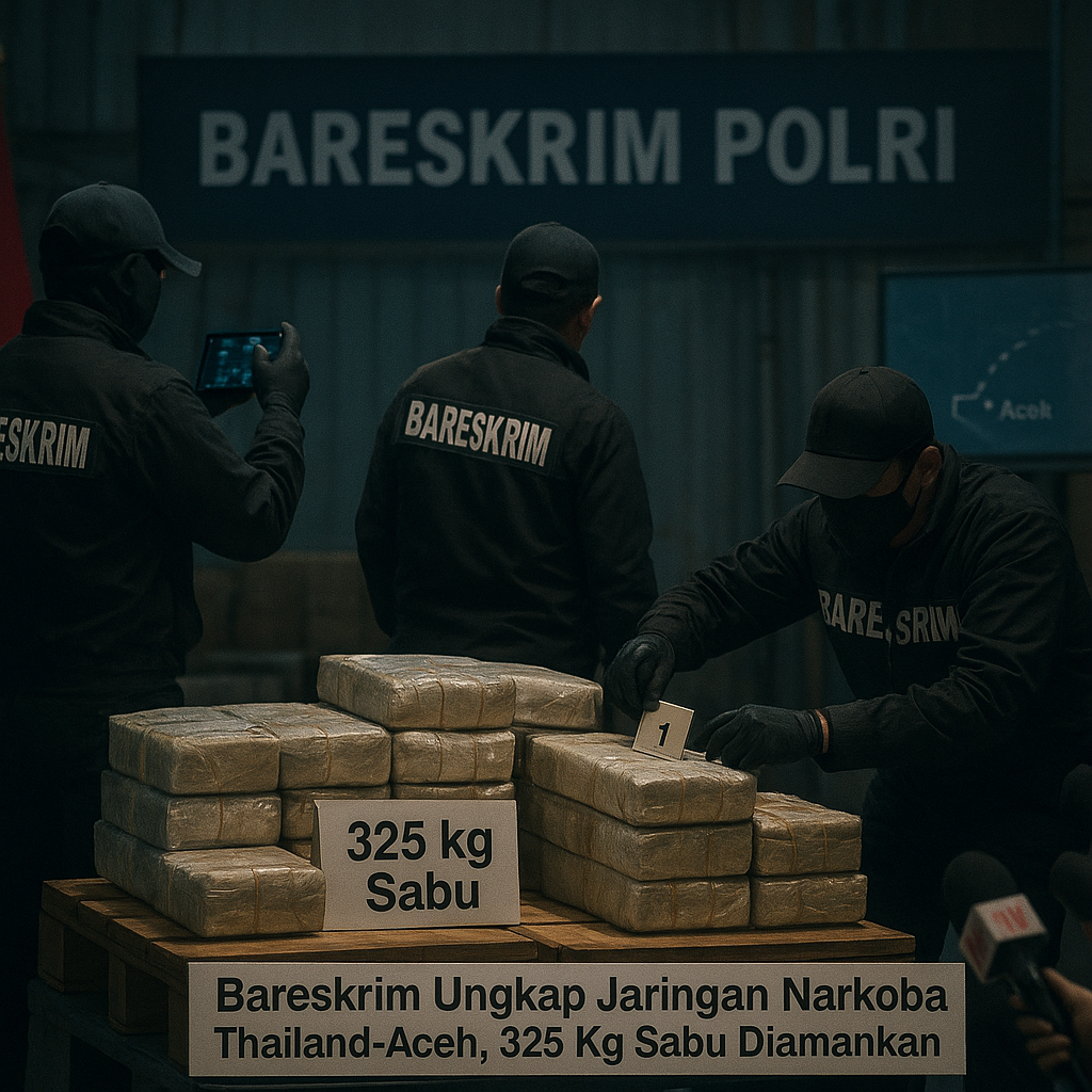 Bareskrim Ungkap Jaringan Narkoba Thailand-Aceh, 325 Kg Sabu Diamankan