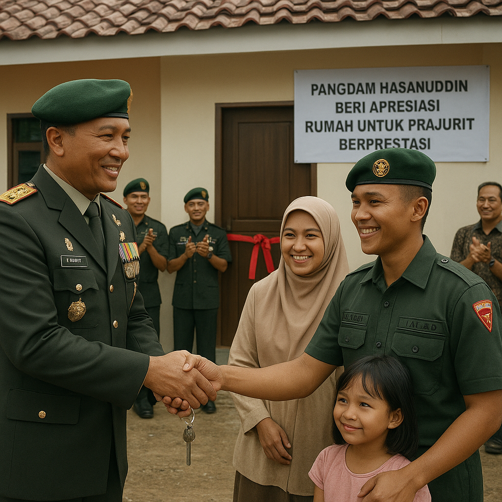 Pangdam Hasanuddin Beri Apresiasi Rumah untuk Prajurit Berprestasi