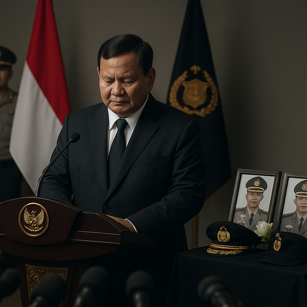 Duka Sang Presiden: Prabowo Berduka atas Gugurnya Tiga Polisi Pejuang Anti Narkoba