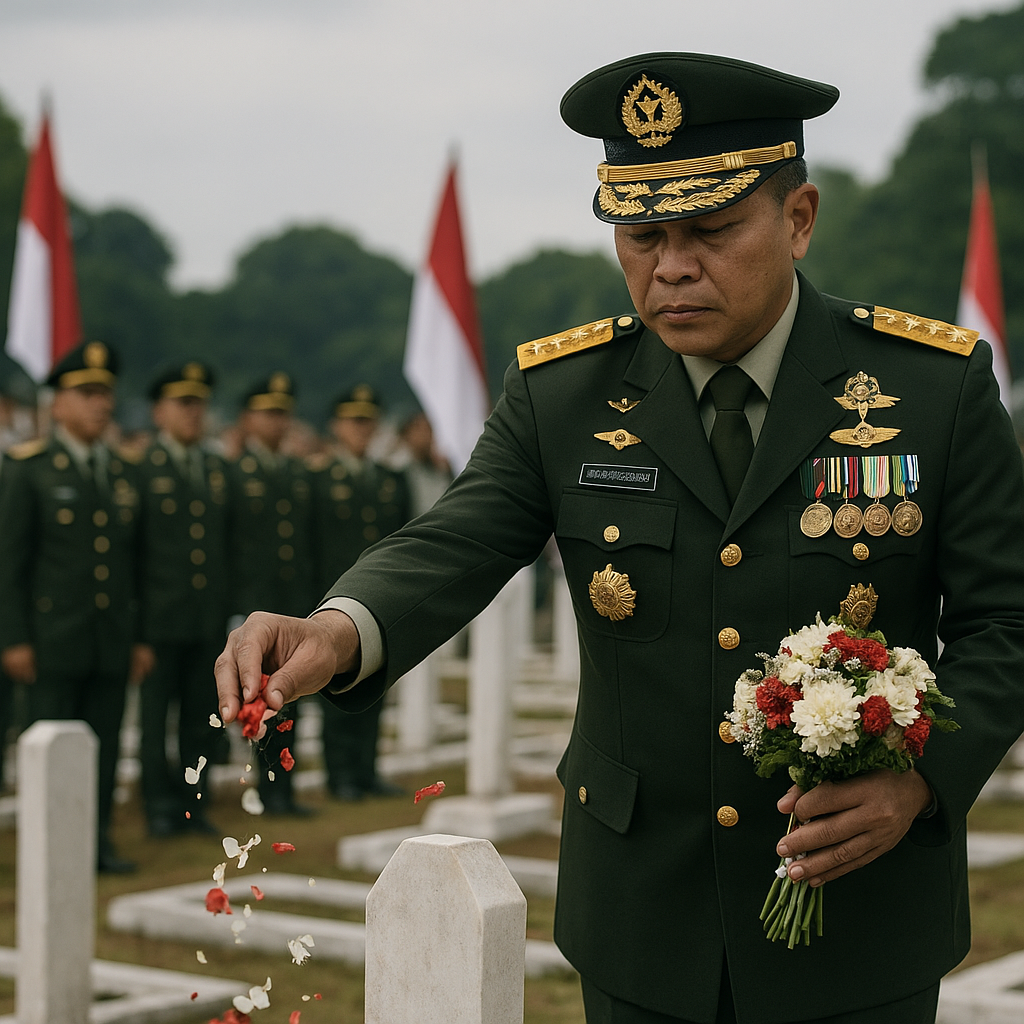 Upacara HUT ke-80 TNI: Panglima TNI Pimpin Renungan Suci dan Tabur Bunga di TMP Kalibata