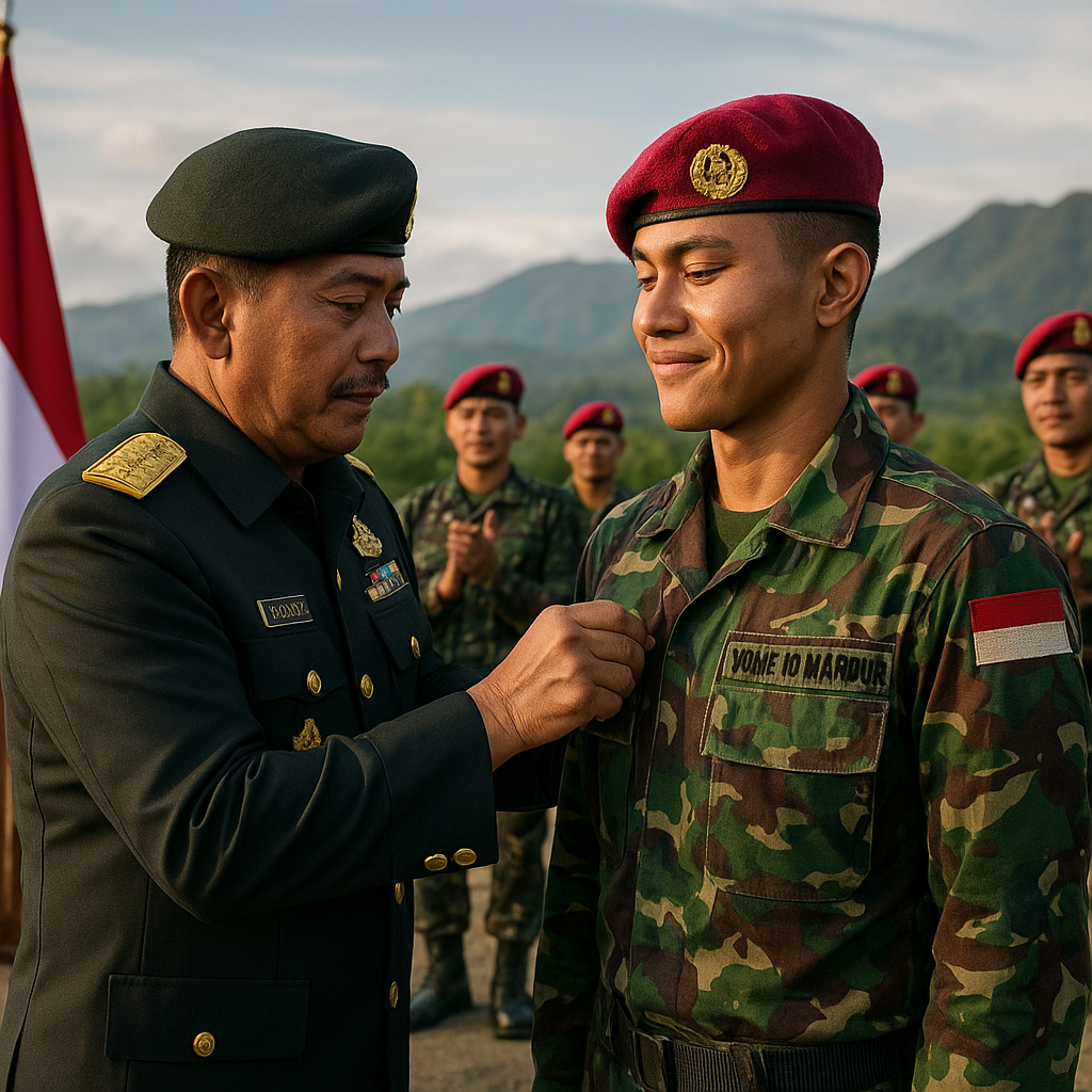 Korps Marinir Beri Penghargaan untuk Prajurit Satgas Pamtas RI-PNG yang Berhasil dalam Operasi Badai Kasuari