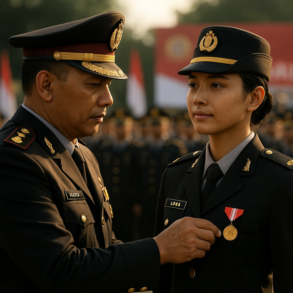 Upacara HUT Bhayangkara Diwarnai Penganugerahan Satya Lencana kepada Polisi Berprestasi